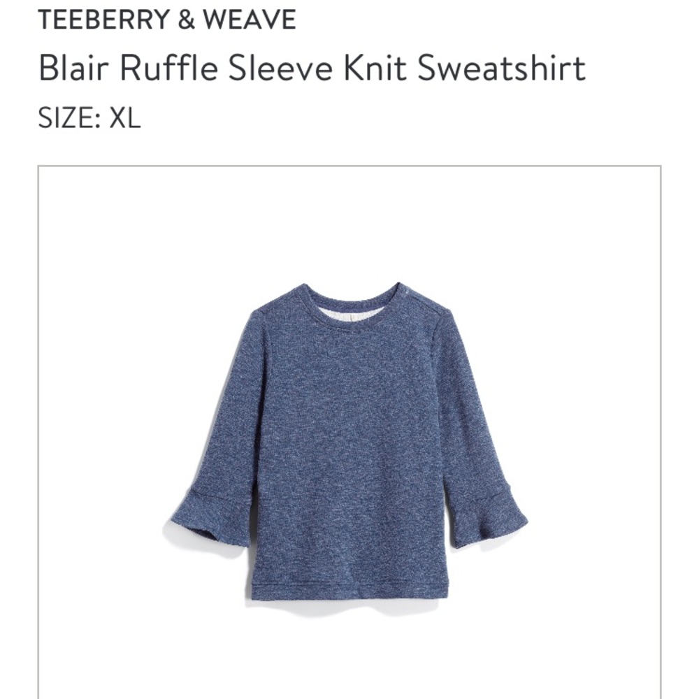 Teeberry & Weave Blair Ruffle Sleeve Sweatshirt